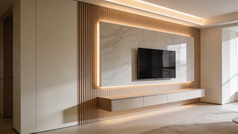 cover sciana tv z lamelami i marmurem 5 trikow na luksus 1777114110034